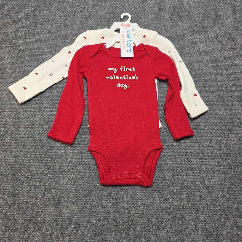 Carter’s Baby Newborn 2-Pack Valentine’s Day Long Sleeve Bodysuits